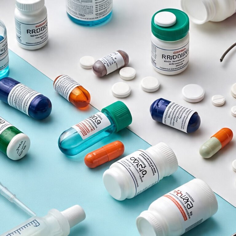 Prescription medication bottles and pills on a table, highlighting the risks of abuse
